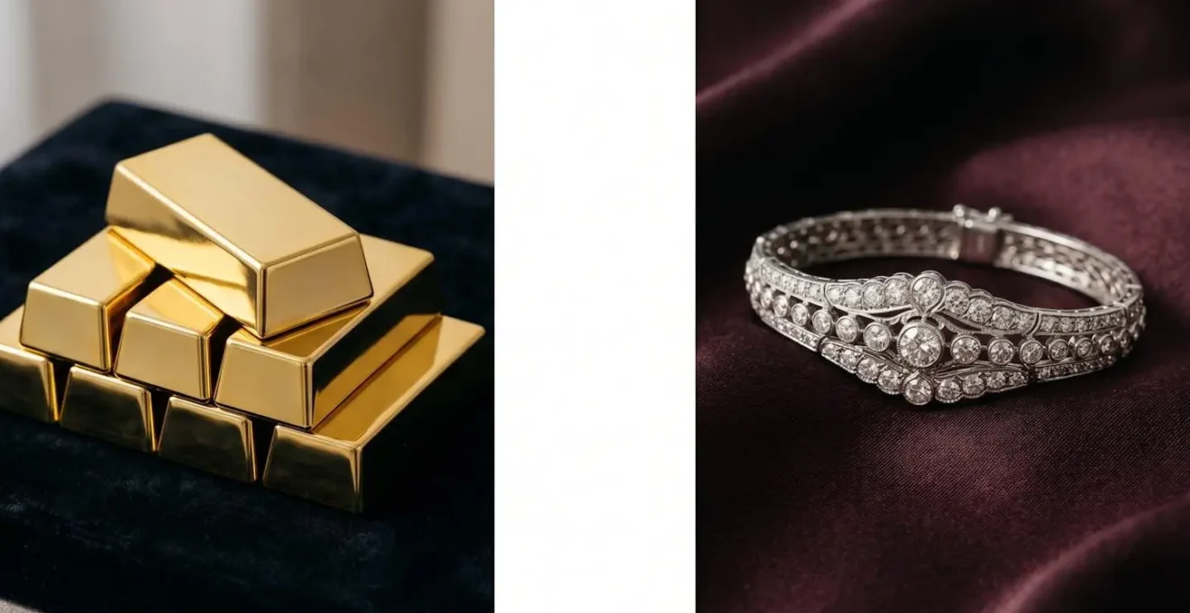 Investissement en haute joaillerie et lingots d'or comme protection patrimoniale en période de crise
